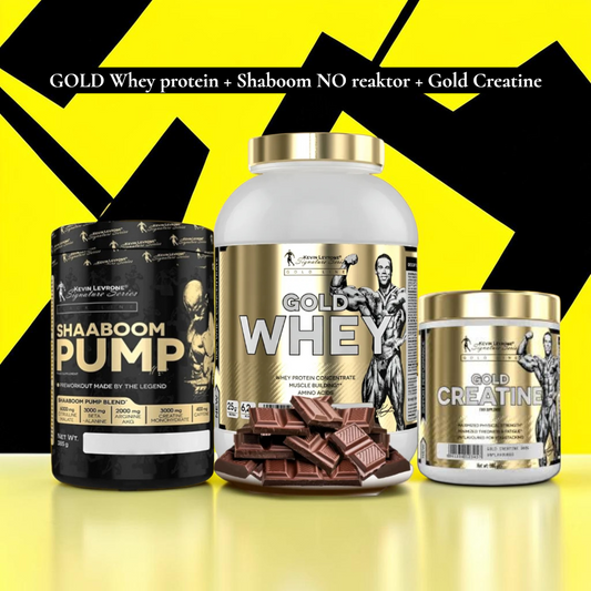 Kevin Levrone paket Gold Whey 2000g Shaaboom Pump 385g Gold Creatine 300g.