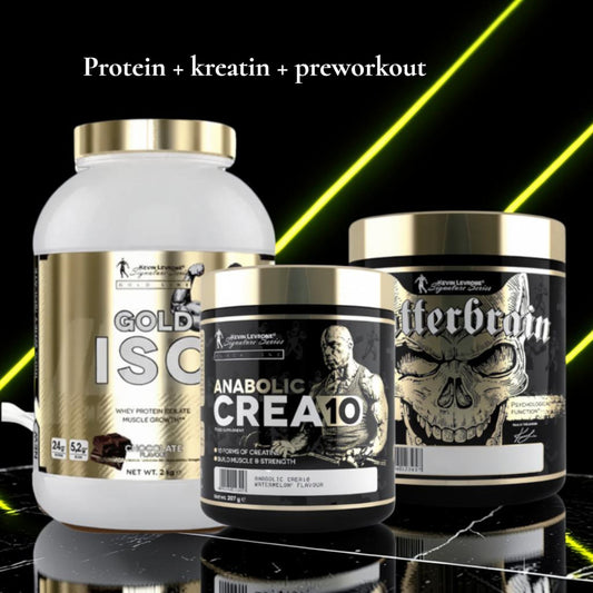 Kevin Levrone paket Gold ISO 2kg Gold Creatine 300g Scatterbrain 270g.