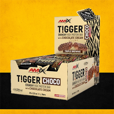 TiggerZero CHOCO Protein Bar 20x60g Tripple Brownie